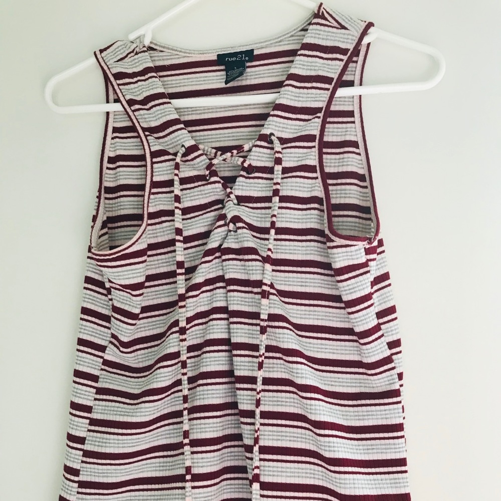Striped Cami Top With String